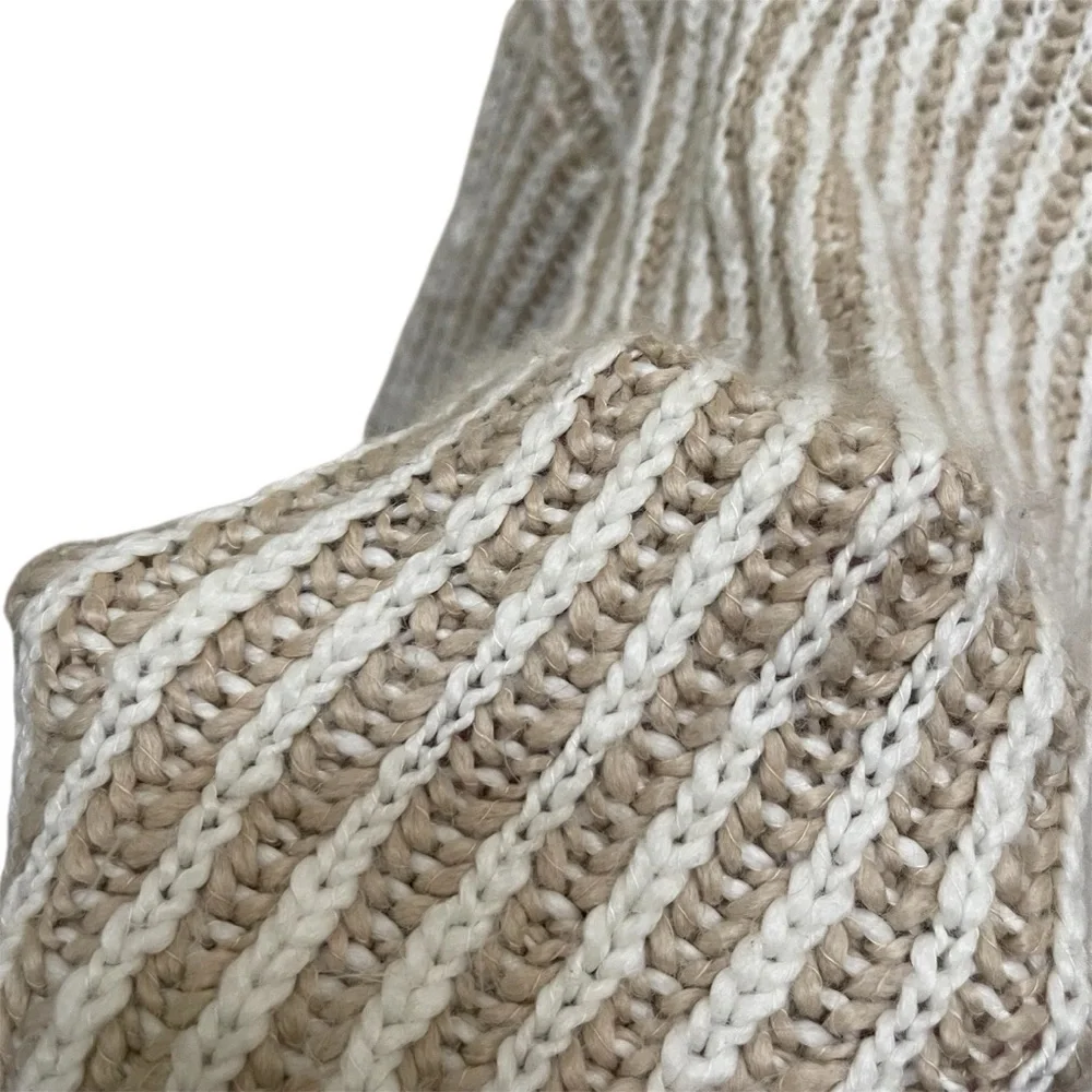 POL Atria Two-Tone Woven Wool Blend Mock Neck Sweater Size Medium - Picture 10 of 11